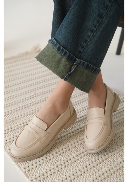 Sunny Premium Kadın Bej Loafer fiyatları