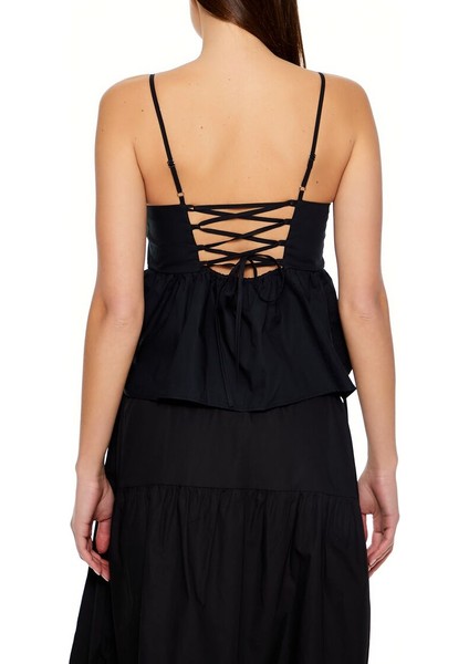 Poplin Fırfırlı Bluz