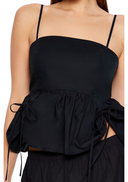 Poplin Fırfırlı Bluz