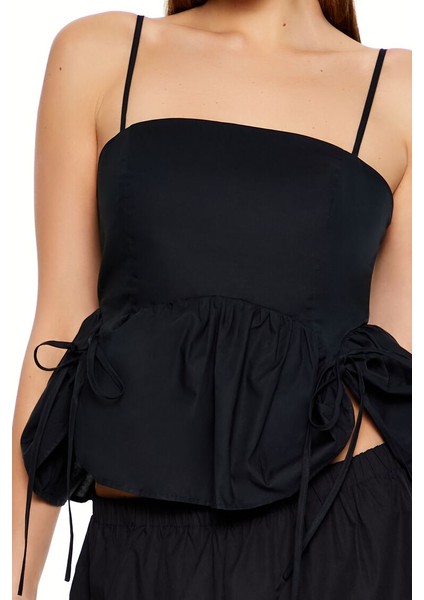 Poplin Fırfırlı Bluz