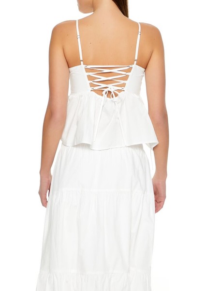 Poplin Fırfırlı Bluz