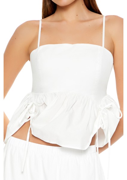 Poplin Fırfırlı Bluz