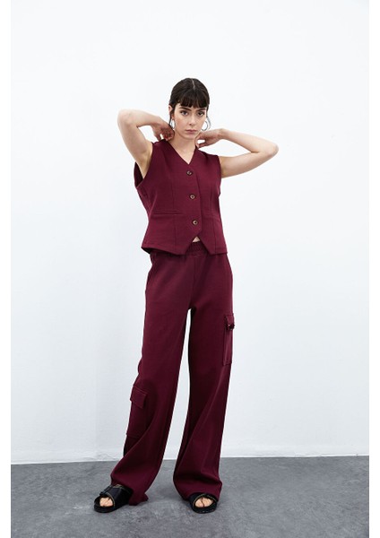Daisy Cargo Pantolon - Bordo