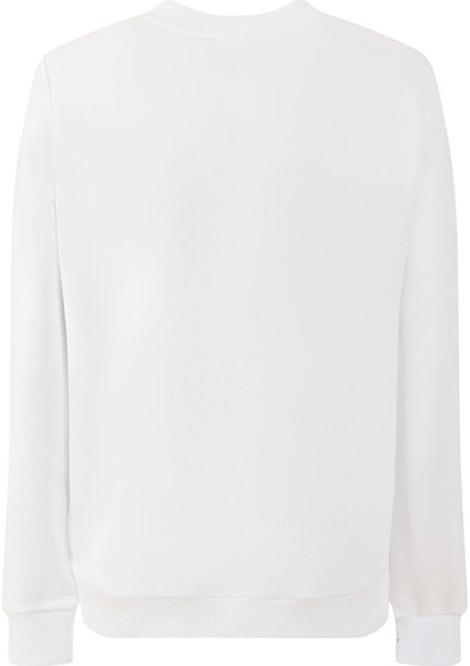 Bisiklet Yaka Baskılı Beyaz Kadın Sweatshırt 74PBIF07 fiyatları