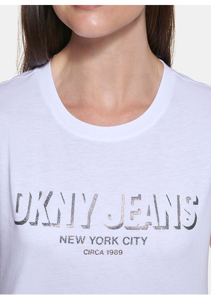 Bisiklet Yaka Baskılı Beyaz Kadın T-Shirt E22FBDNA modelleri
