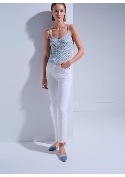 Sim Detaylı Mavi Crop Top modelleri