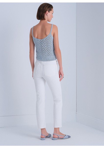 Sim Detaylı Mavi Crop Top indirimleri
