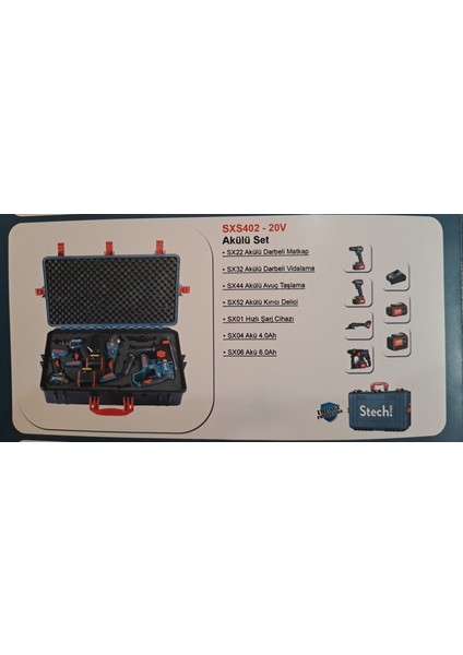 Stech End SXS402-20 V 4'lü Akülü Set