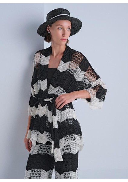 Ajurlu Kuşaklı Multi Kimono Hırka