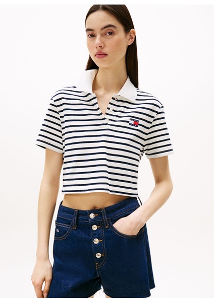 Beyaz Kadın Slim Fit T-Shirt DW0DW213630FC modelleri