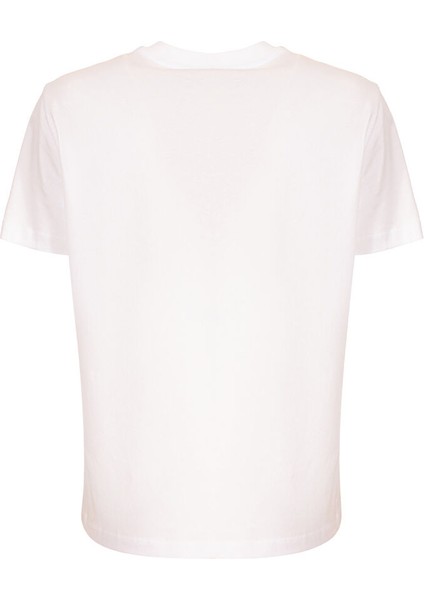 Bisiklet Yaka Baskılı Beyaz Kadın T-Shirt 74PBHF04 modelleri