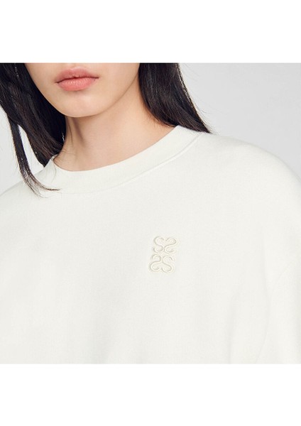 Ekru Crop Sweatshirt