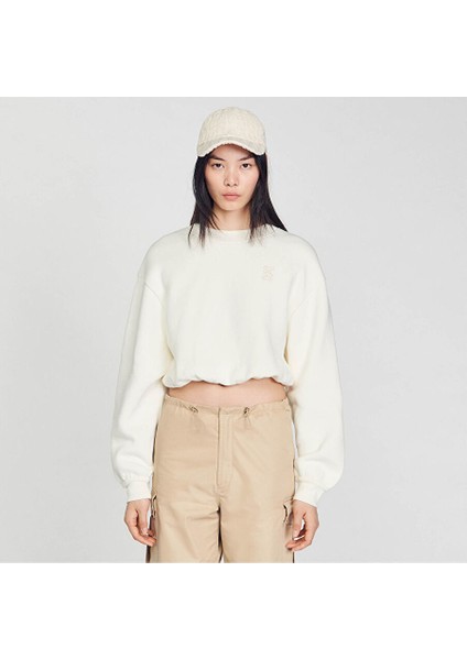 Ekru Crop Sweatshirt