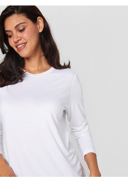 Yuvarlak Yaka Uzun Kol T-Shirt 00013 modelleri