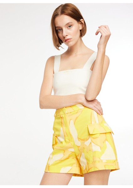 Normal Bel Regular Fit Sarı Kadın Şort 1086128