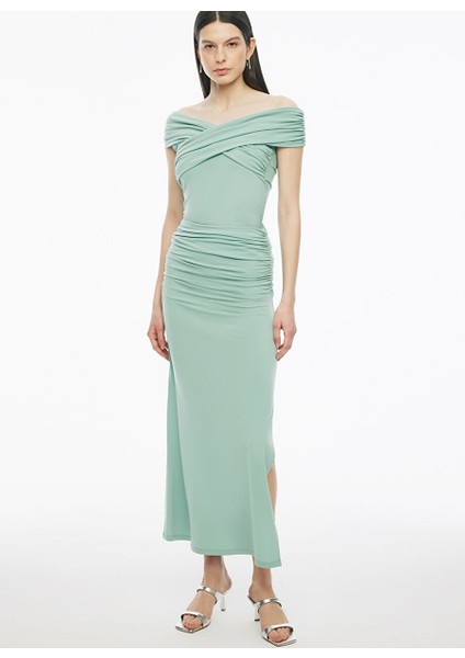 Mint Denias Slim Fit Yüksek Bel Midi Boy Etek