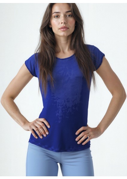 Prenses Mavi Bisiklet Yaka Pamuklu Kadın Kısa Kollu T-Shirt Betty fırsatları