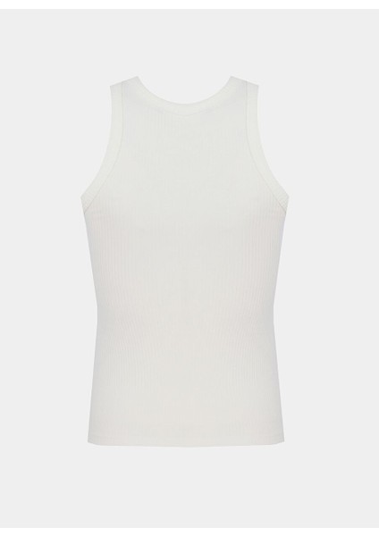 Ekru Daminas Slim Fit Bisiklet Yaka Sıfır Kol Bluz fiyatları