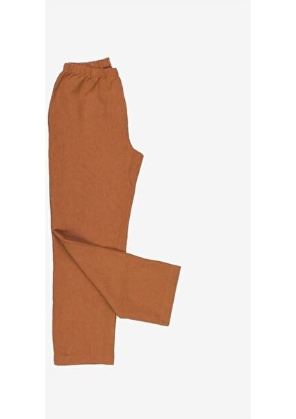 Lino Keten Pantolon Taba Rengi