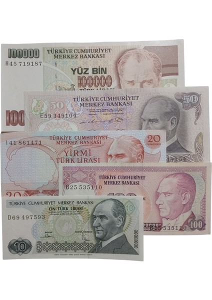 6. 7. Emisyon 5 Adet Koleksiyon Kağıt Para Koleksiyon Başlangıç Setleri Antika Darpane Hobi Hediye