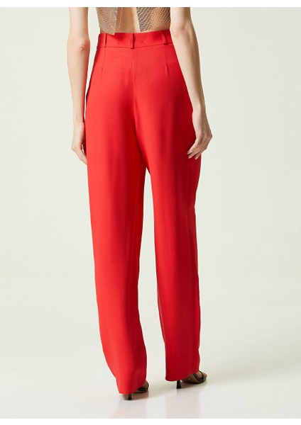 Normal Bel Regular Fit Nar Çiçeği Kadın Pantolon 1086046