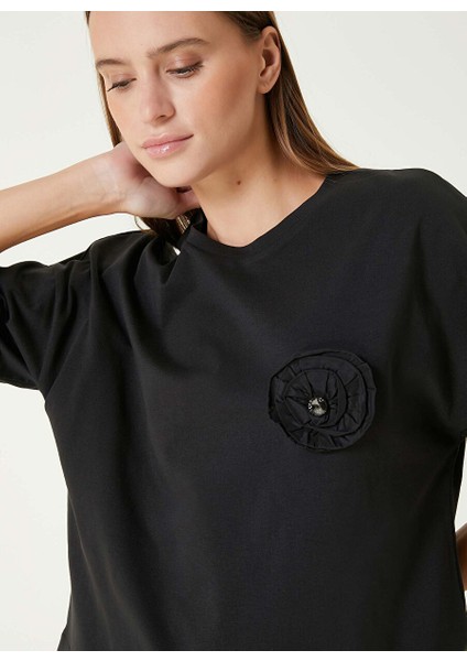 Siyah Kadın Regular Fit Düz T-Shirt 1092318 fiyatları