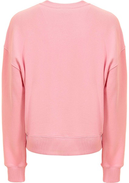 Bisiklet Yaka Düz Pembe Kadın Sweatshırt 75CBIT01 modelleri