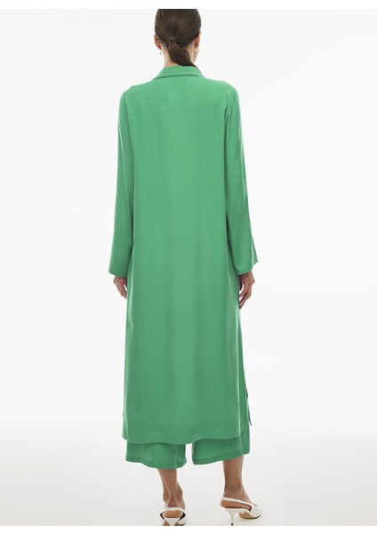Caels Regular Fit Uzun Boy Takma Kol Gömlek Yaka Mint Renk Tunik modelleri