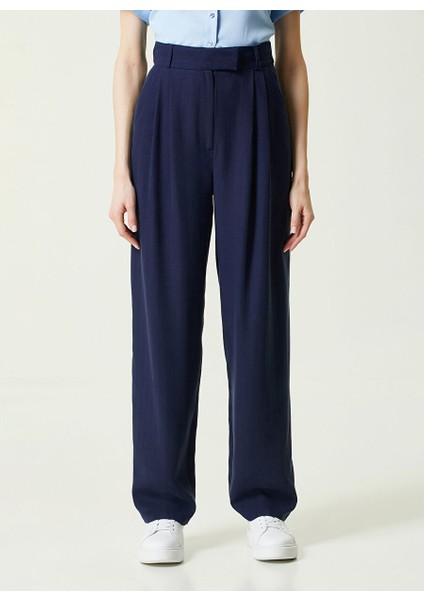 Yüksek Bel Regular Fit Lacivert Kadın Pantolon 1086048