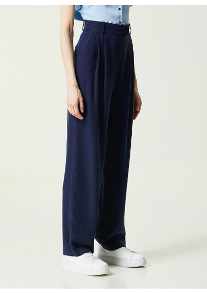 Yüksek Bel Regular Fit Lacivert Kadın Pantolon 1086048