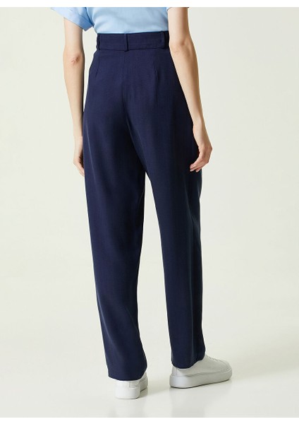 Yüksek Bel Regular Fit Lacivert Kadın Pantolon 1086048