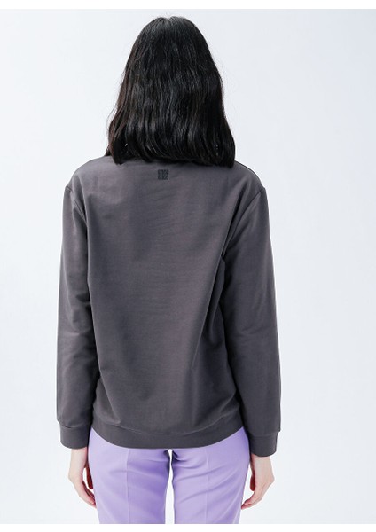 Antrasit Kadın Bisiklet Yaka Sweatshirt 1085179 fırsatları