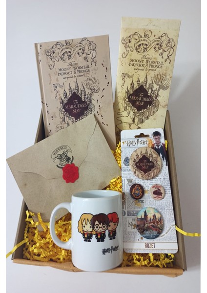 Özel Karne Hediyesi, Harry Potter Rozet Seti, Defter, Harita, Mektup, Kupa Hediye Seti fiyatları