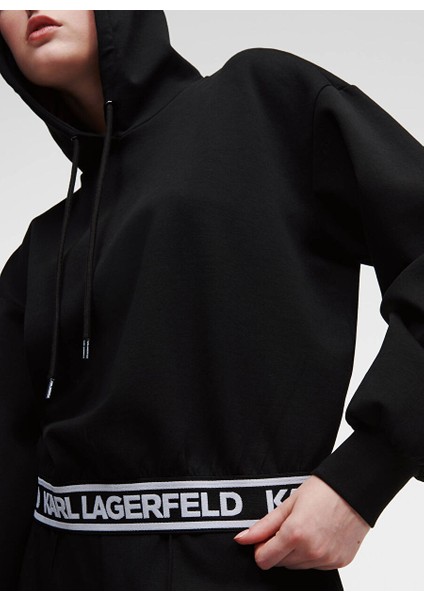 Bisiklet Yaka Düz Siyah Kadın Sweatshırt 230W1807 indirimleri