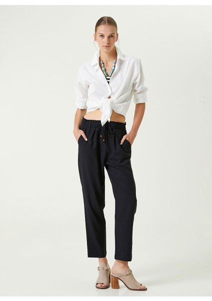 Normal Bel Basic Lacivert Kadın Pantolon 1087347