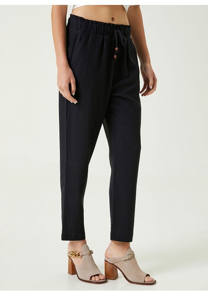 Normal Bel Basic Lacivert Kadın Pantolon 1087347