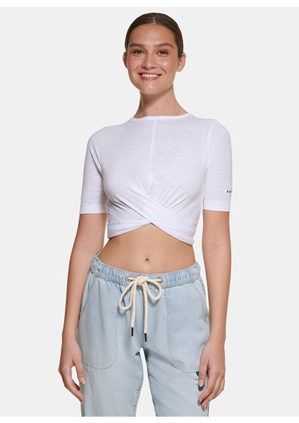 Bisiklet Yaka Düz Beyaz Kadın T-Shirt E22FLHVX fiyatları