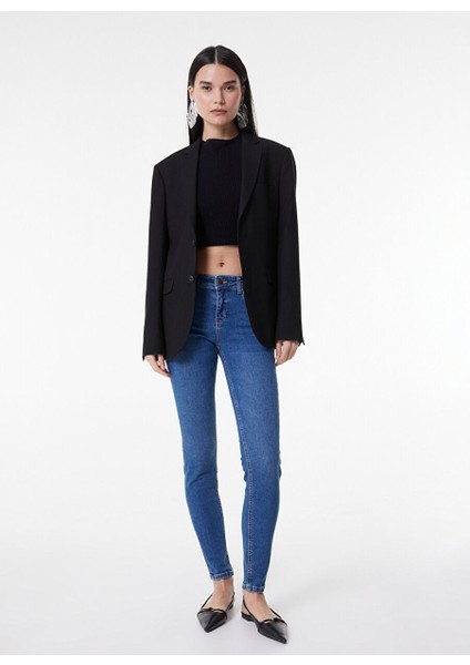 L526005404-AÇIK Mavi Açık Mavi Kadın Normal Bel Skinny Fit Denim Pantolon modelleri