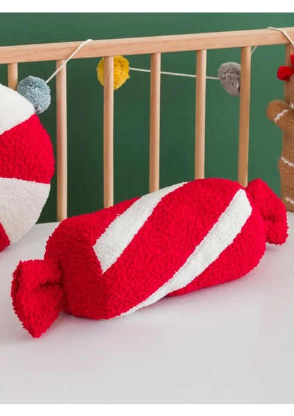 Şeker Peluş Yastık, Yılbaşı Şeker Peluş Yastık 52 cm