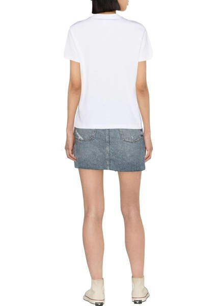 Bisiklet Yaka Baskılı Beyaz Kadın T-Shirt 75HAHF07 modelleri
