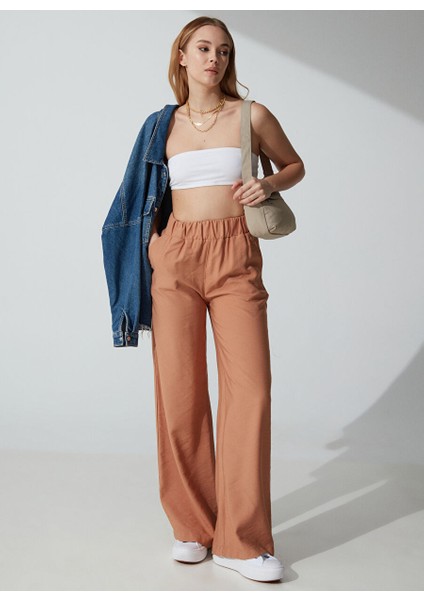 Lastikli Bel Loose Fit Siyah Kadın Pantolon PAREMI23Y-P