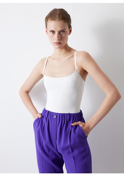 Ipekyol Lastikli Bel Normal Mor Kadın Pantolon IW6230003149017