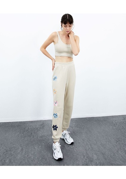 Iris Oversize Eşofman Altı - Krem
