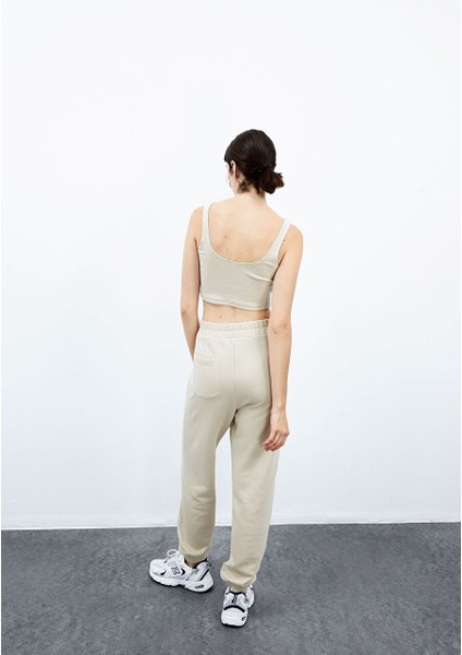 Iris Oversize Eşofman Altı - Krem