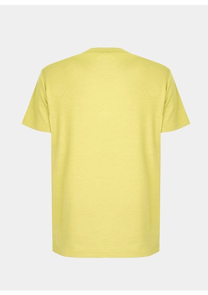 Chuns Limon Renk Regular Fit Bisiklet Yaka Takma Kol Tişört