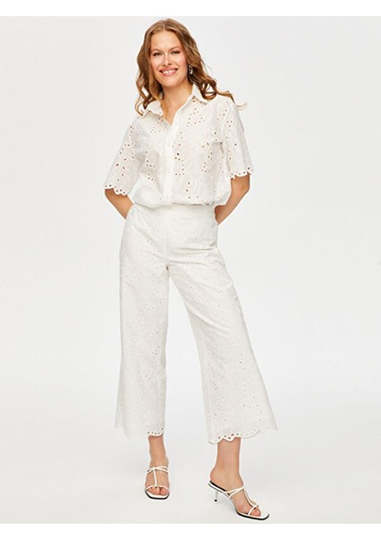 Resort Brode Nakış Işli Yanı Yırtmaçlı Wide Leg Fit Caprii S25CPR017 modelleri