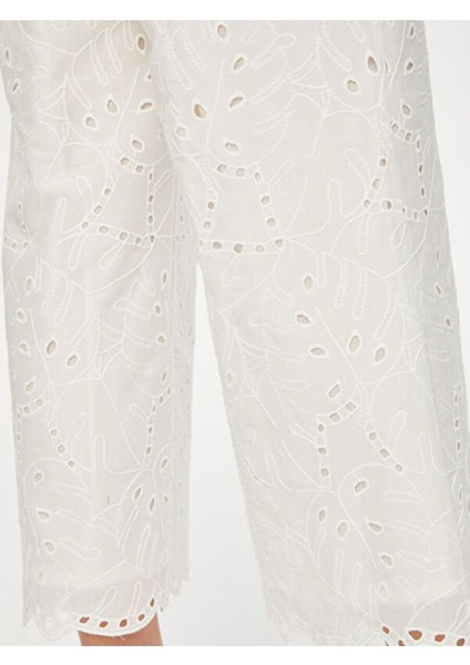 Resort Brode Nakış Işli Yanı Yırtmaçlı Wide Leg Fit Caprii S25CPR017