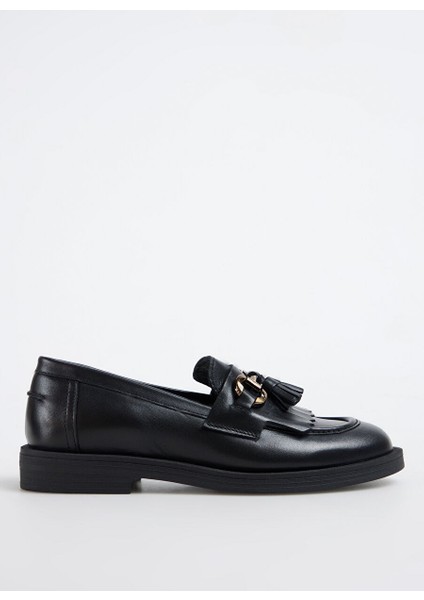 Siyah Kadın Deri Loafer 5027621-052