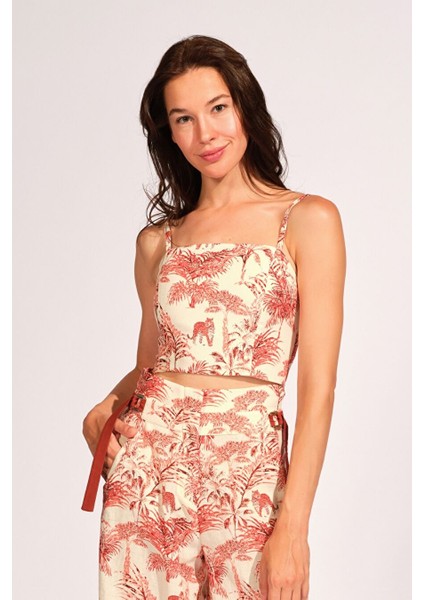 Kiremit Rengi Kadın Crop Top