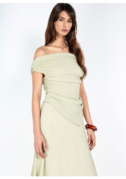 Kayık Yaka Mint Top modelleri